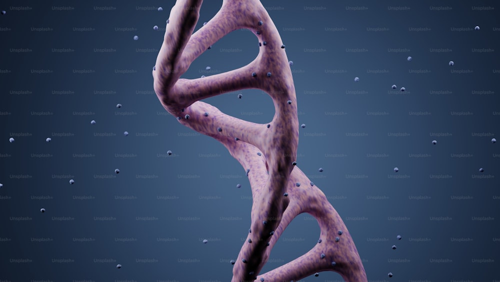 Una imagen 3D de una sustancia púrpura de doble cadena
