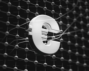 un simbolo dell'euro bianco su sfondo nero
