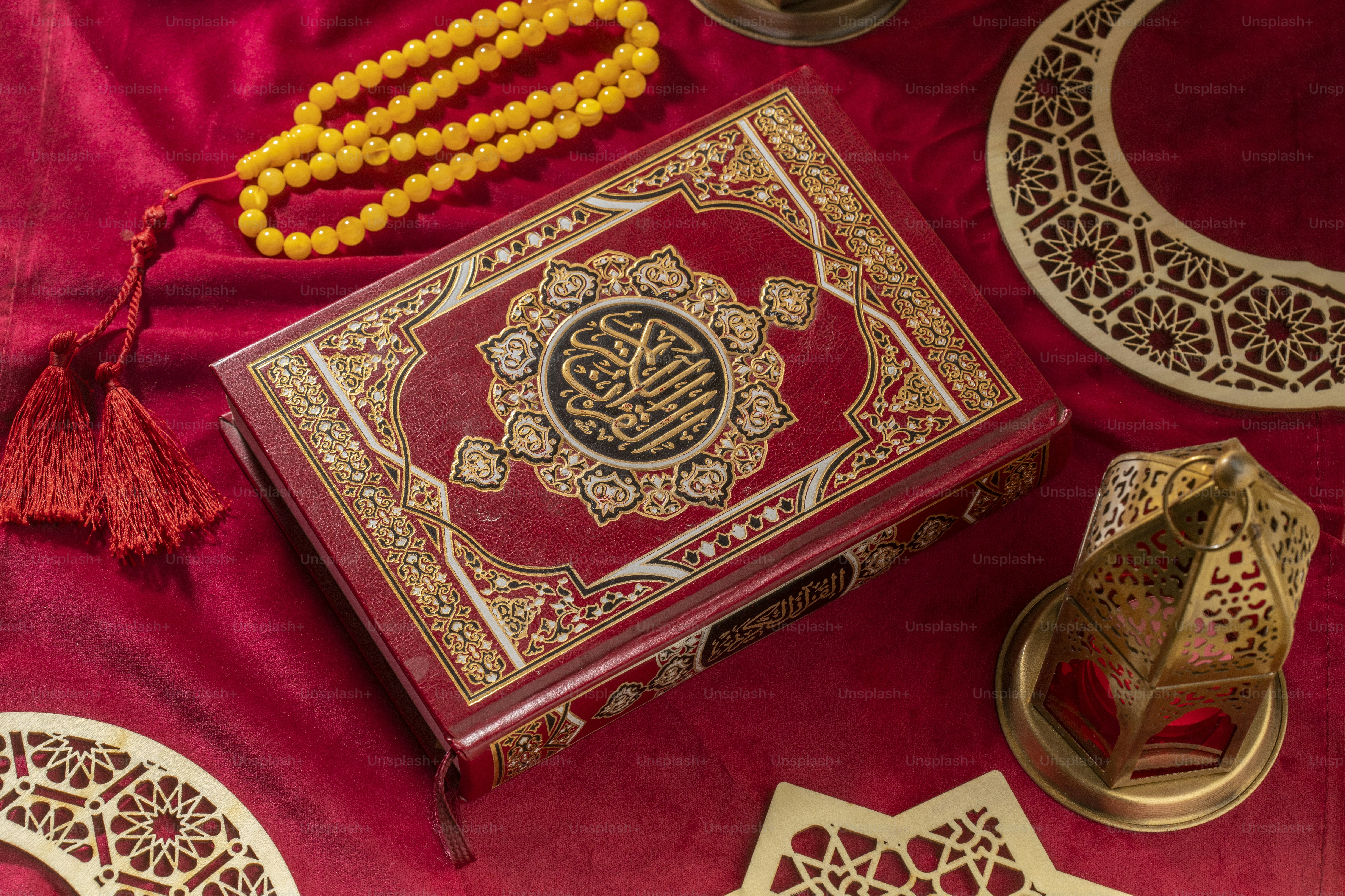 a red box sitting on top of a red table
