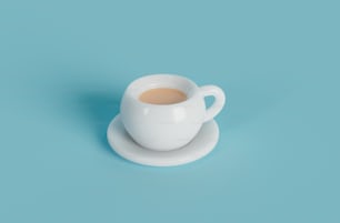 受け皿の上に座っている一杯のコーヒー