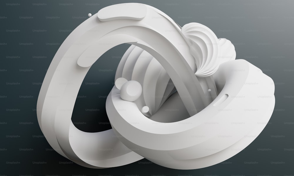 Ein weißes Objekt mit einem spiralförmigen Design
