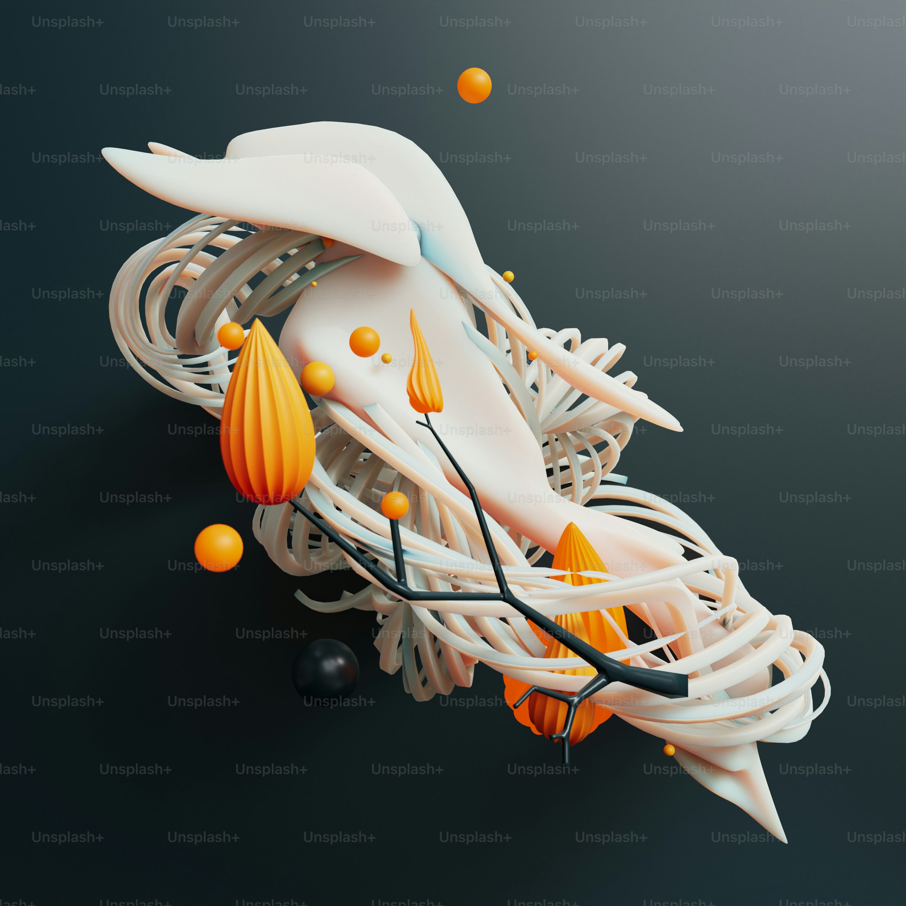 a computer generated image of a bird on a black background