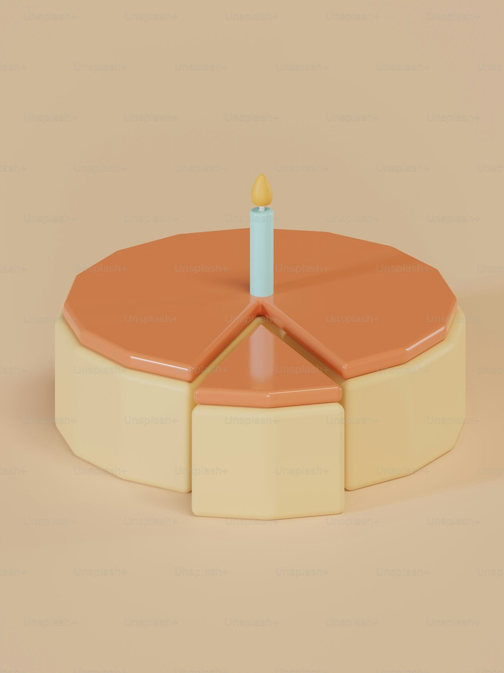 ein runder Gegenstand mit einer Kerze darauf