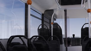 Der Innenraum eines Busses mit leeren Sitzen