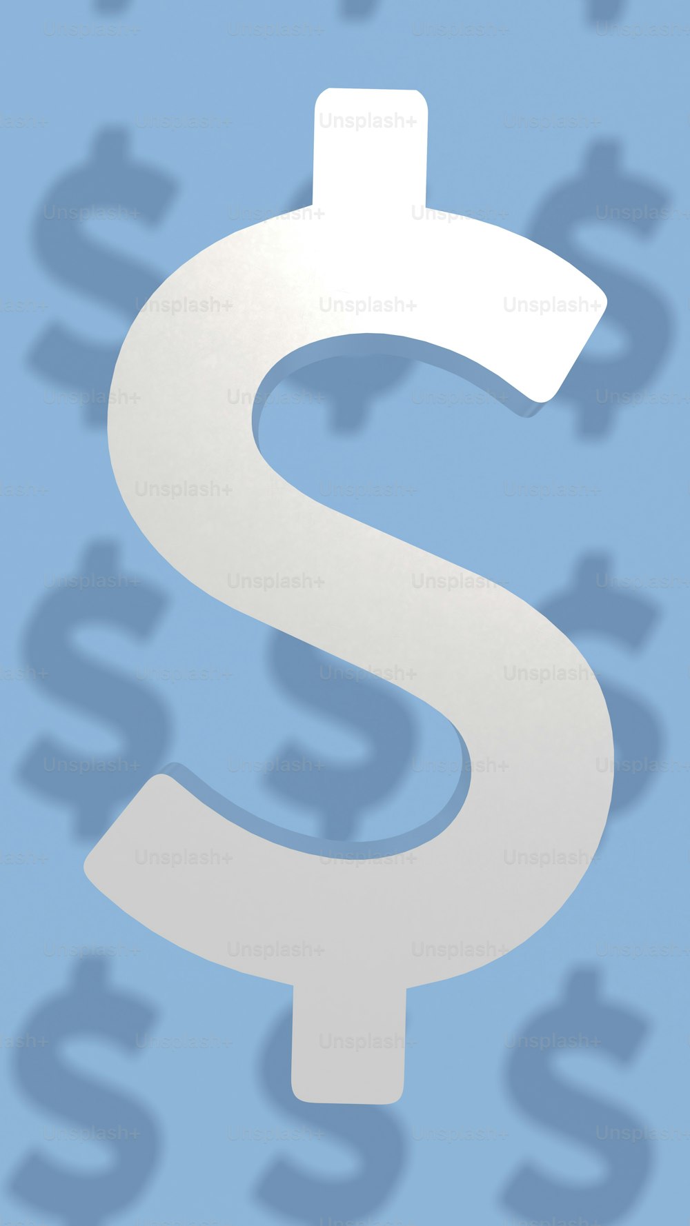 Se muestra un signo de dólar blanco sobre un fondo azul