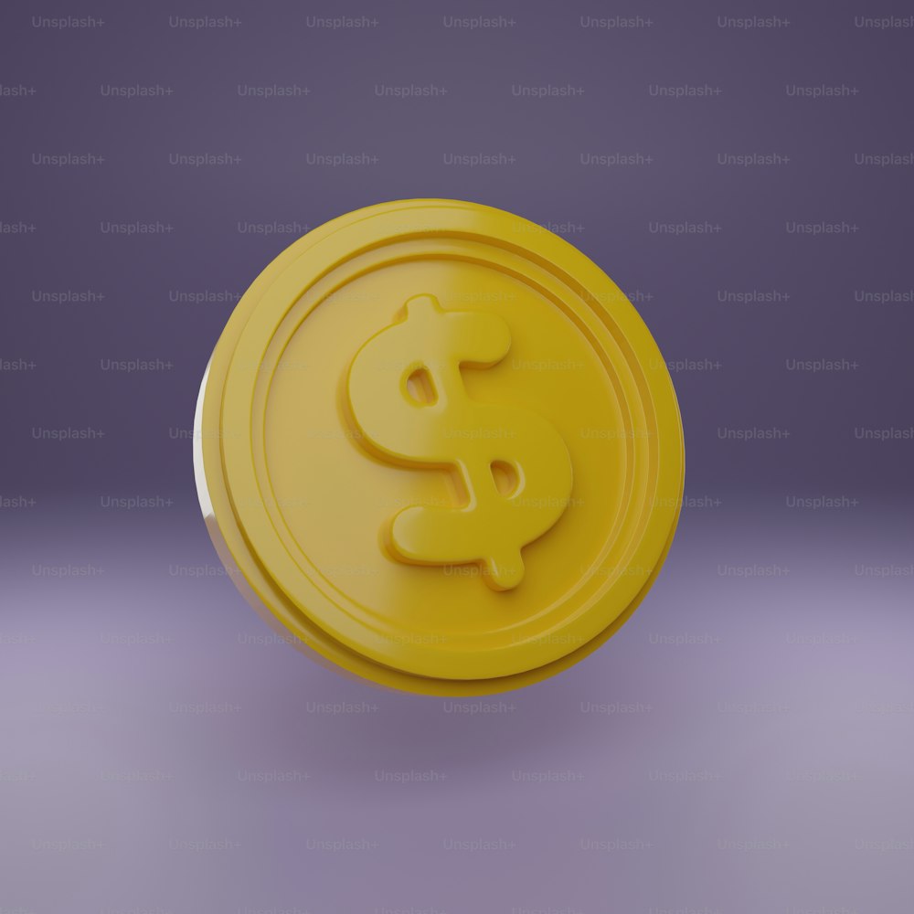 Un objeto amarillo con un signo de dólar