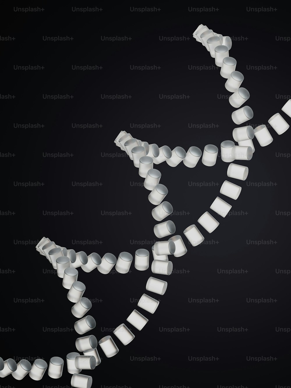 a 3d image of a strand of white cubes