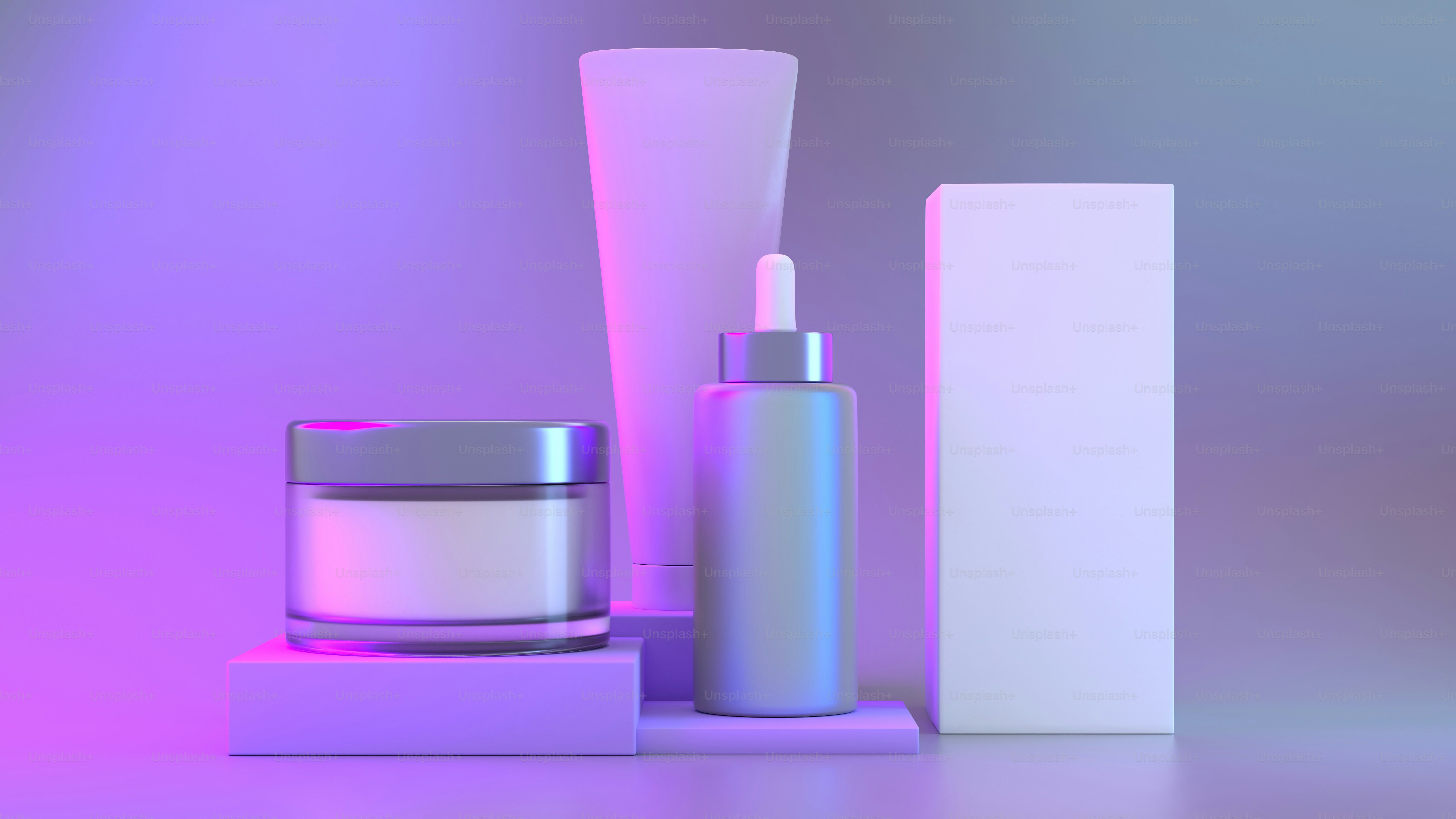 a bottle of cream and a container of cream