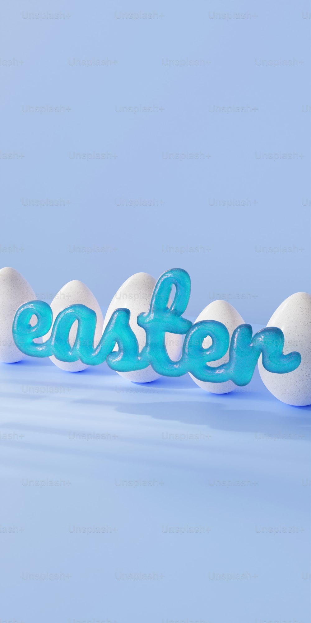 a group of eggs with the word easter spelled out of them