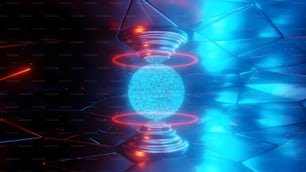 an abstract photo of a blue and red object