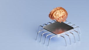 um chip de computador caindo em uma pilha de cadeiras