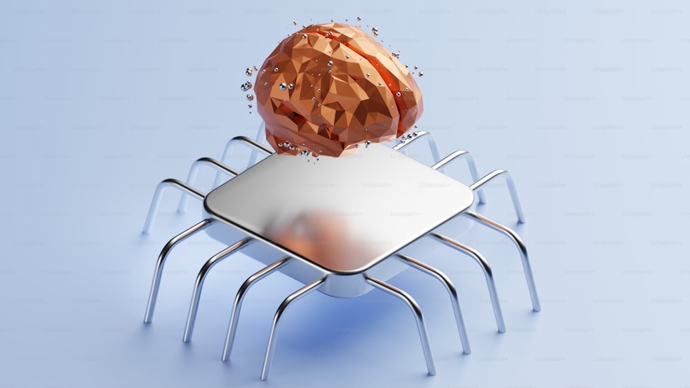 a computer generated image of a spider with an egg on it's back