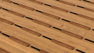 a close up of a wooden bench with holes in it