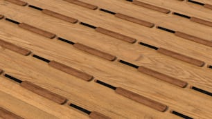 Un primer plano de un banco de madera con agujeros