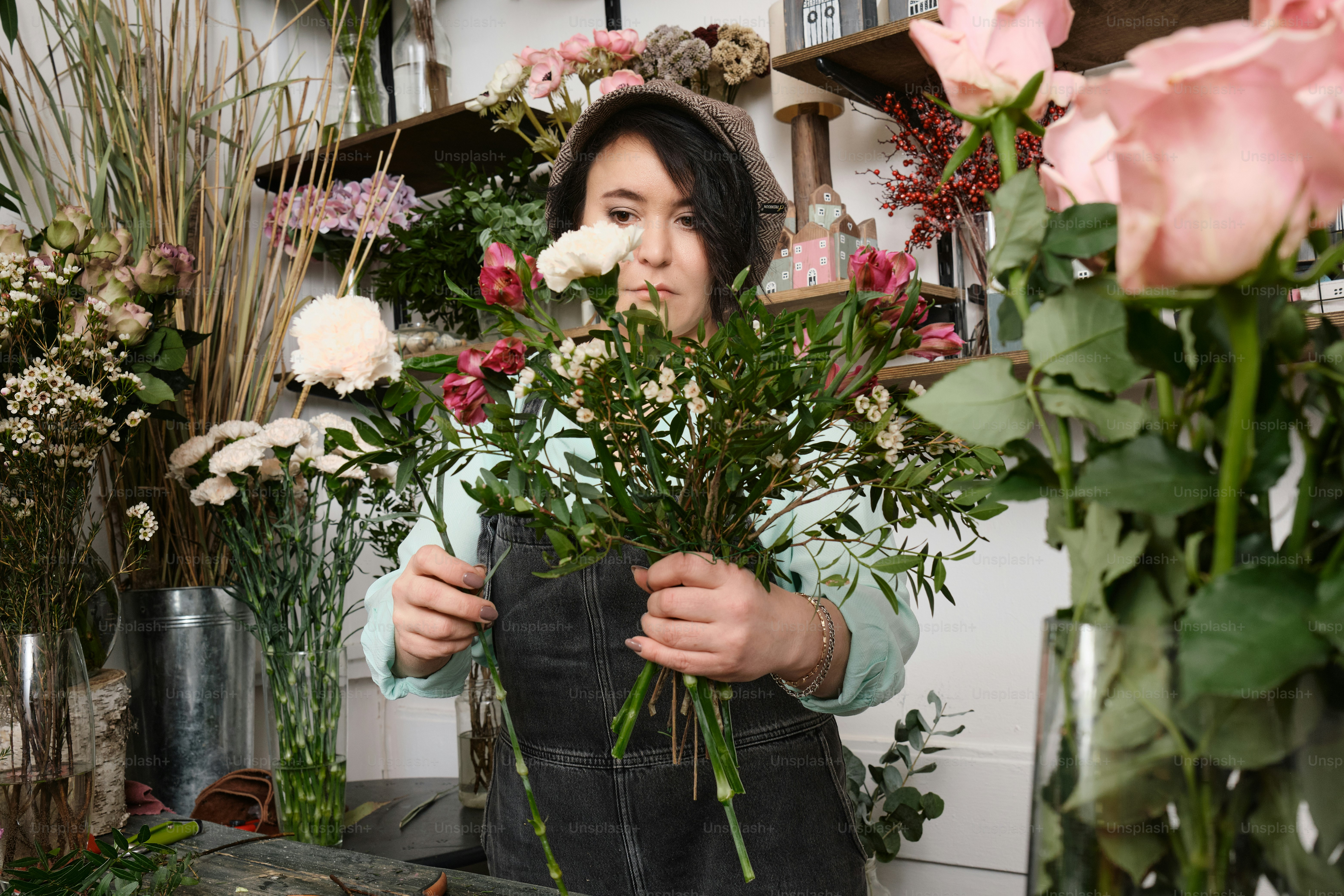 Una mujer sosteniendo un ramo de flores en sus manos foto – Imagen de Flores  en Unsplash, image size:3000x2000