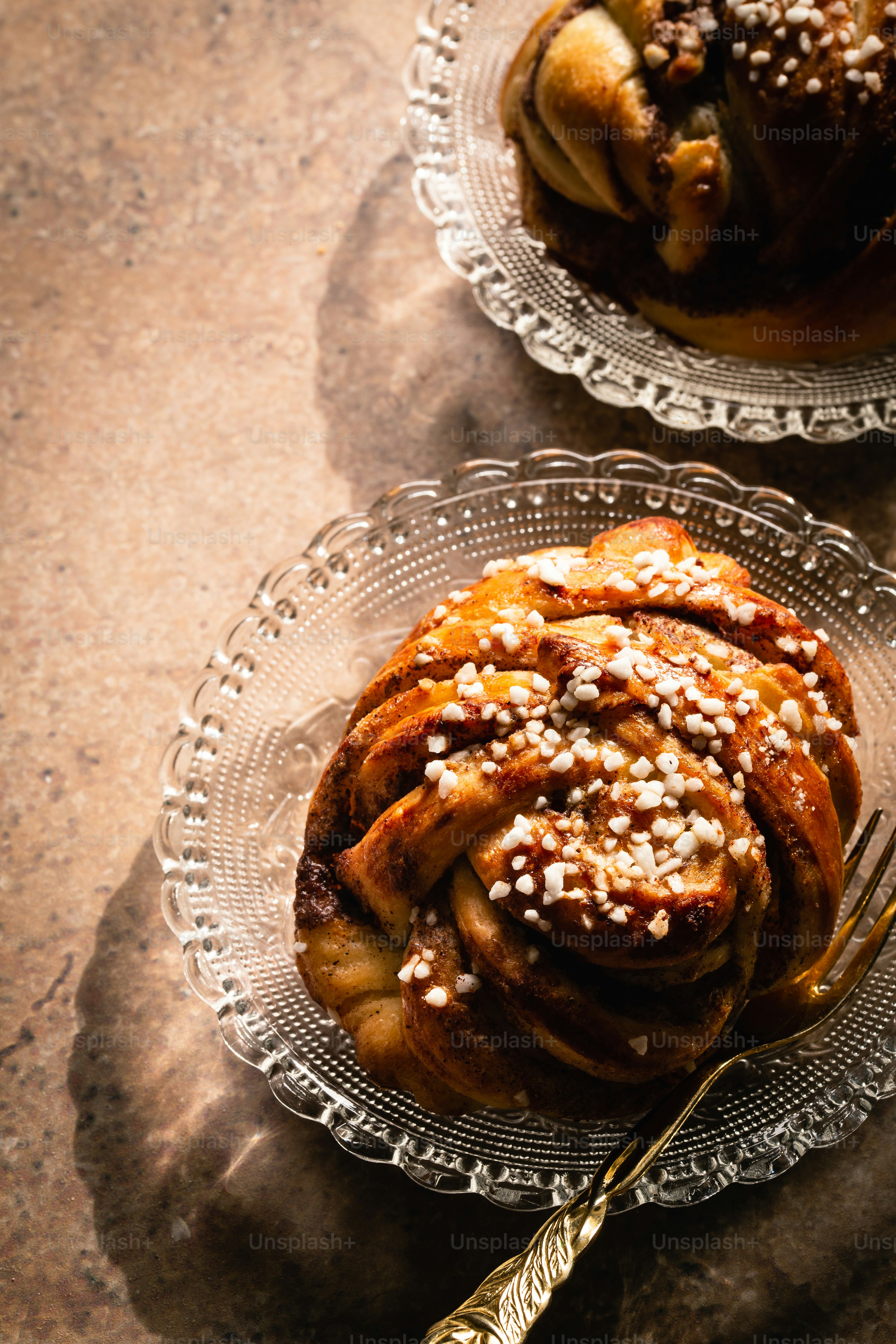 a couple of plates of food on a table