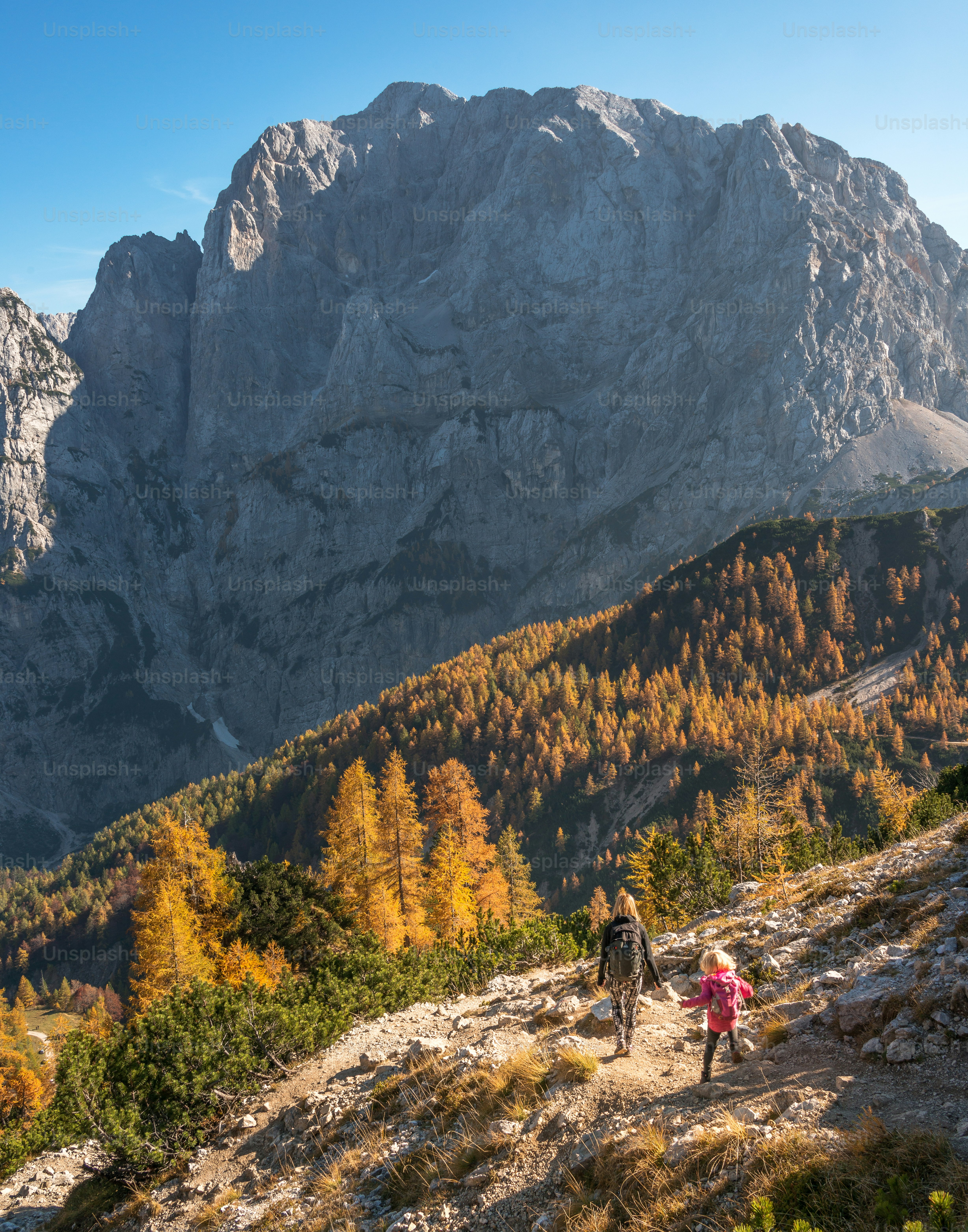 Un grupo de personas subiendo una montaña