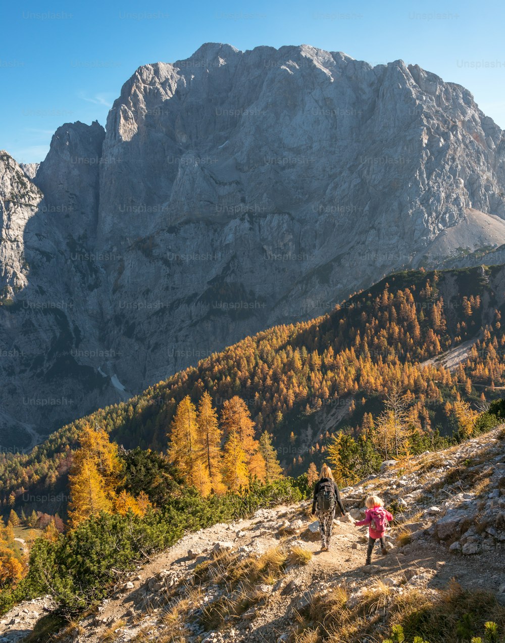 a group of people hiking up a mountain