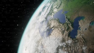 uma vista da terra a partir do espaço mostrando a Europa