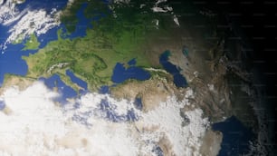 Ein Blick aus dem All auf die Erde in Europa