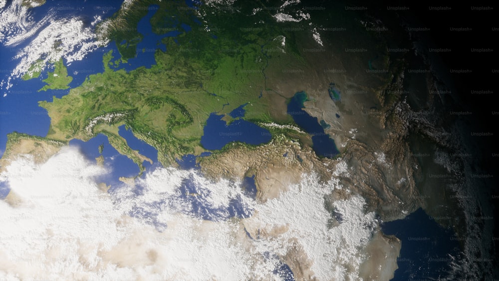 a view of the earth from space showing europe