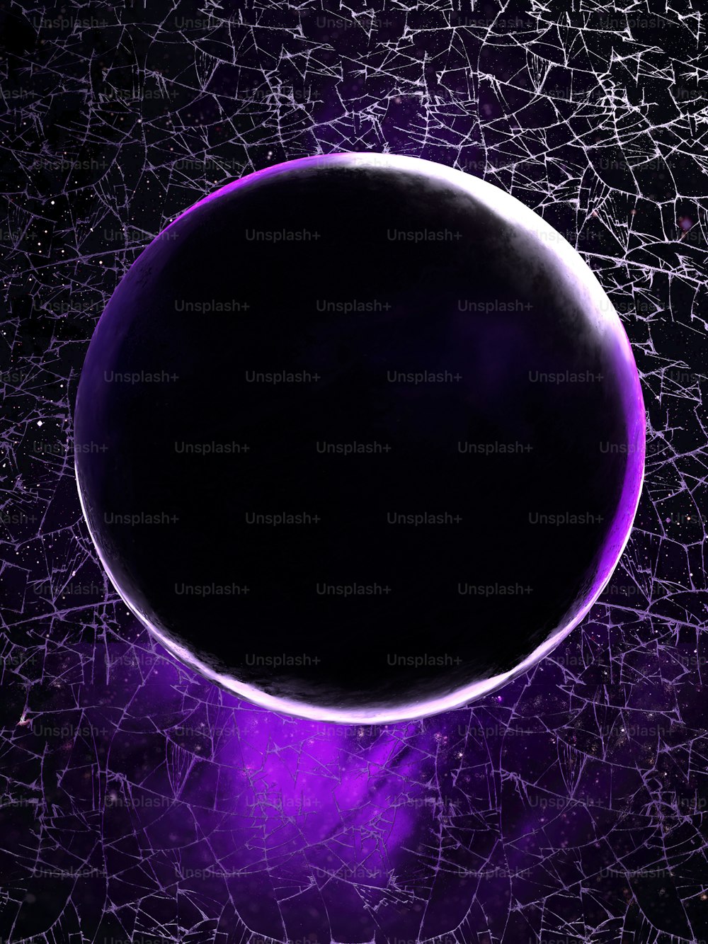 a dark purple background with a circular object in the middle