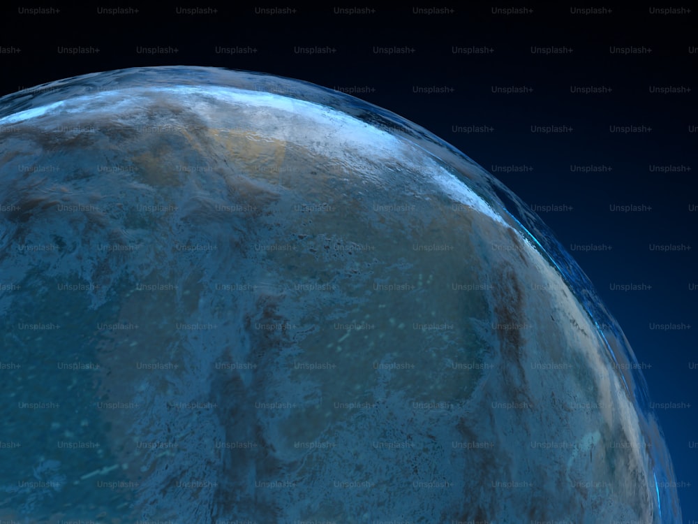 Une vue rapprochée de la surface d’une planète
