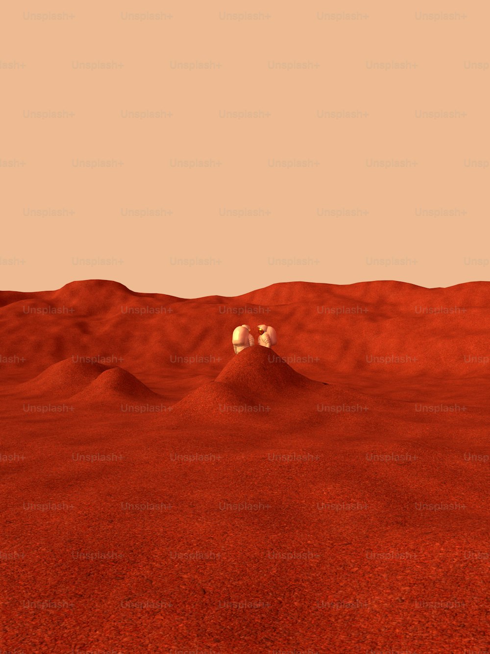 uma imagem gerada por computador de um deserto vermelho