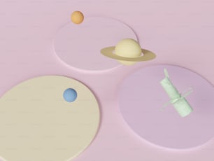 Ein Modell des Sonnensystems und ein Modell des Mondes
