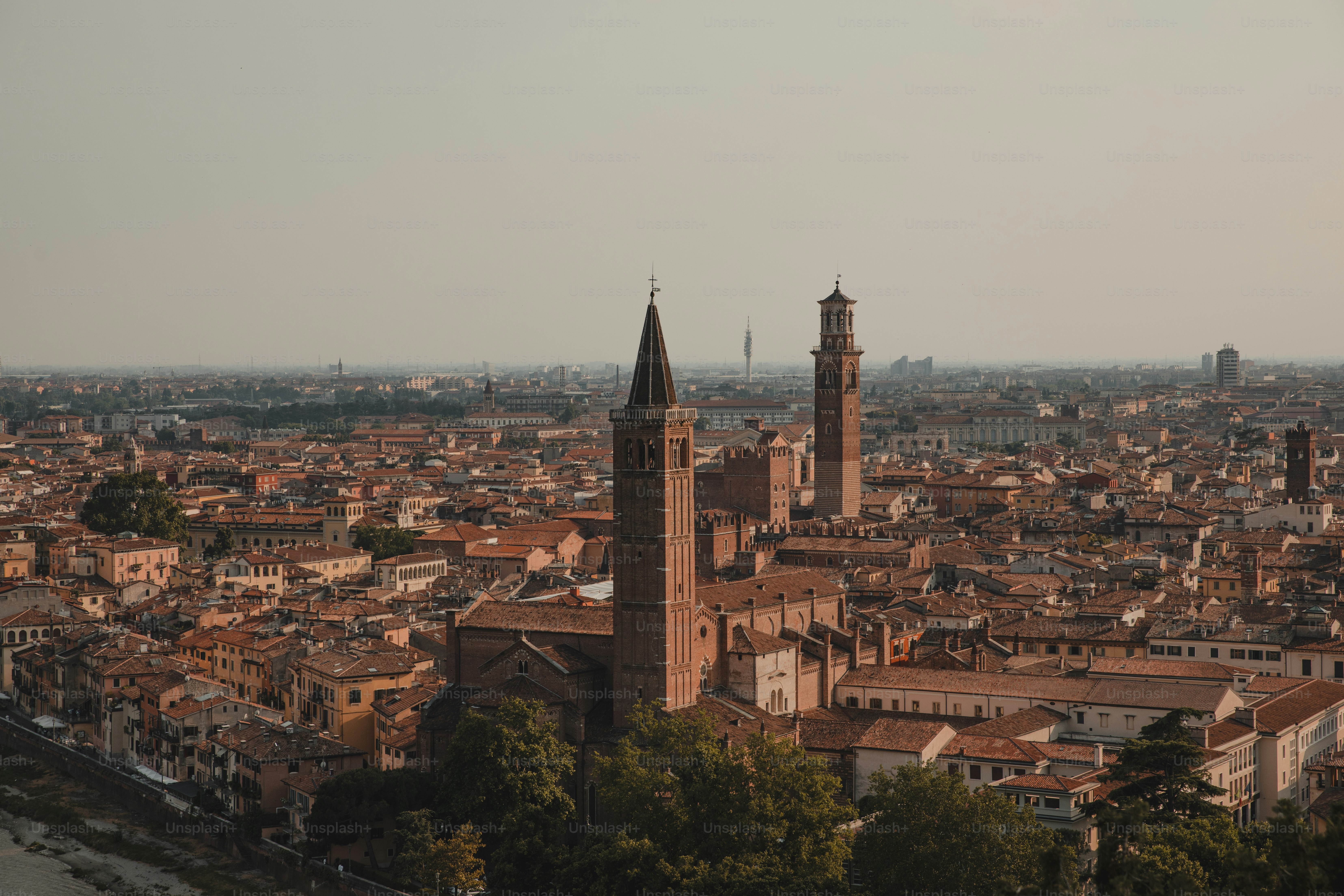 a view of a city from a high point of view