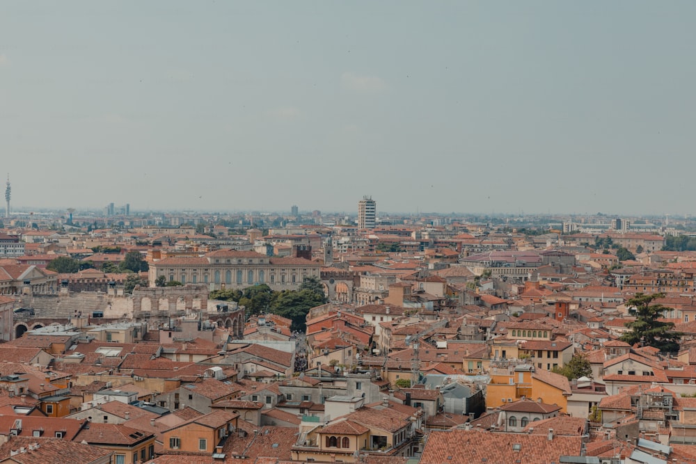 a view of a city from the top of a hill