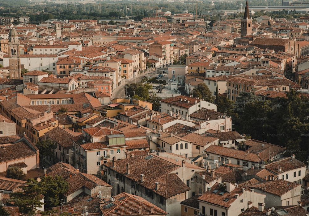 a view of a city from a high point of view