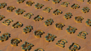 a group of letters that are sitting on a floor