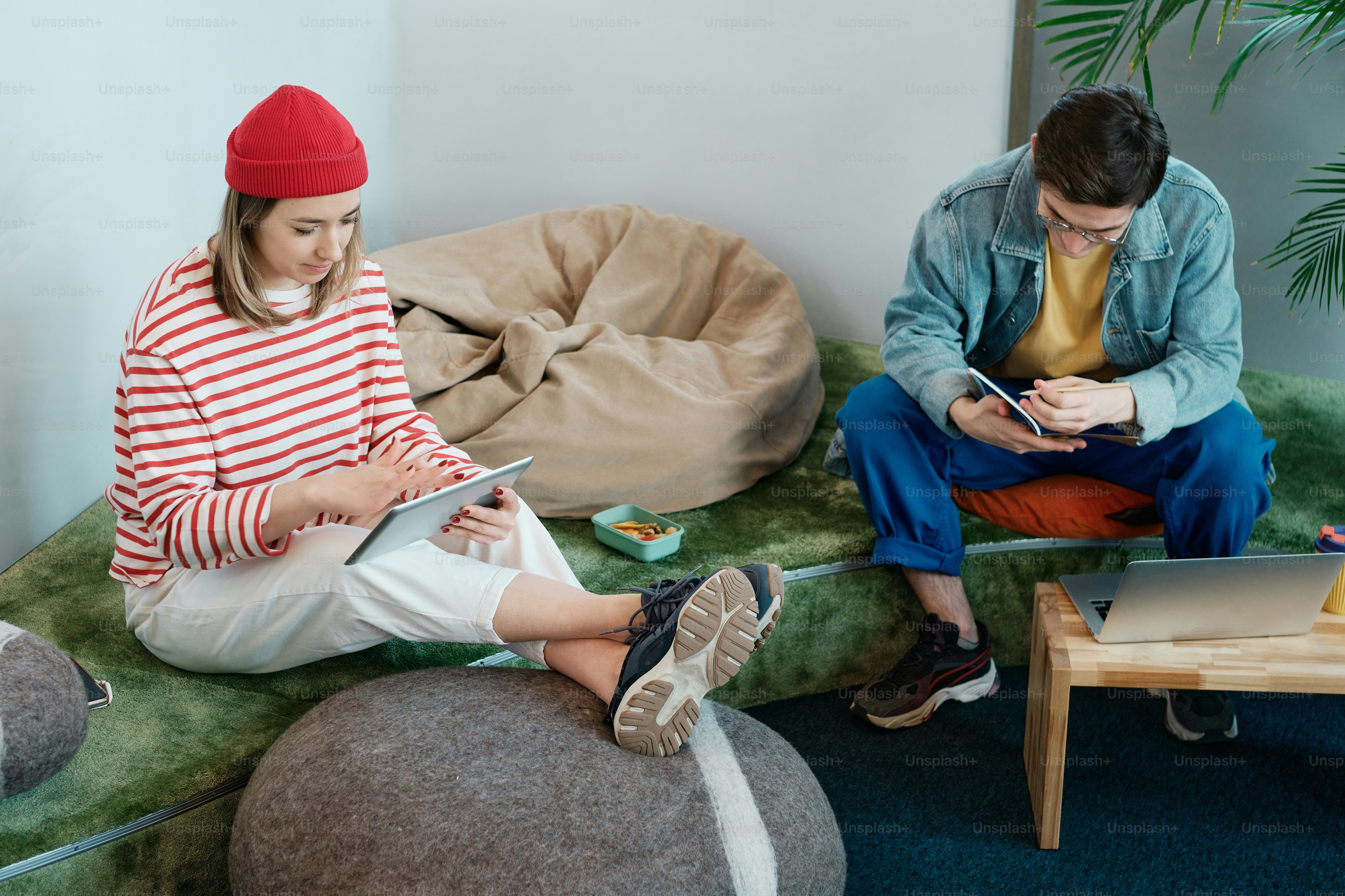 work in the recreation area in the co-working