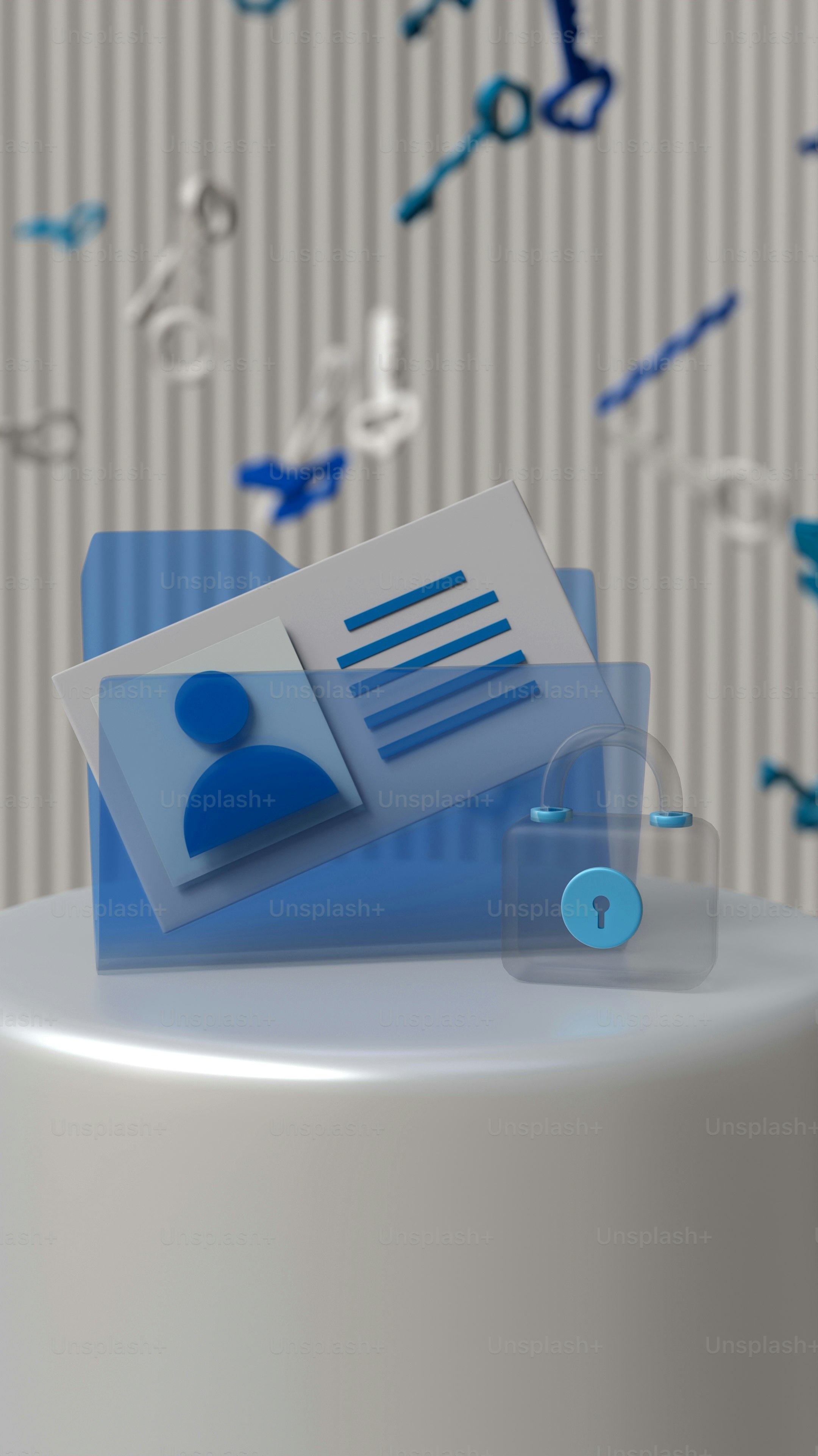 a close up of a white table with a blue object on top of it