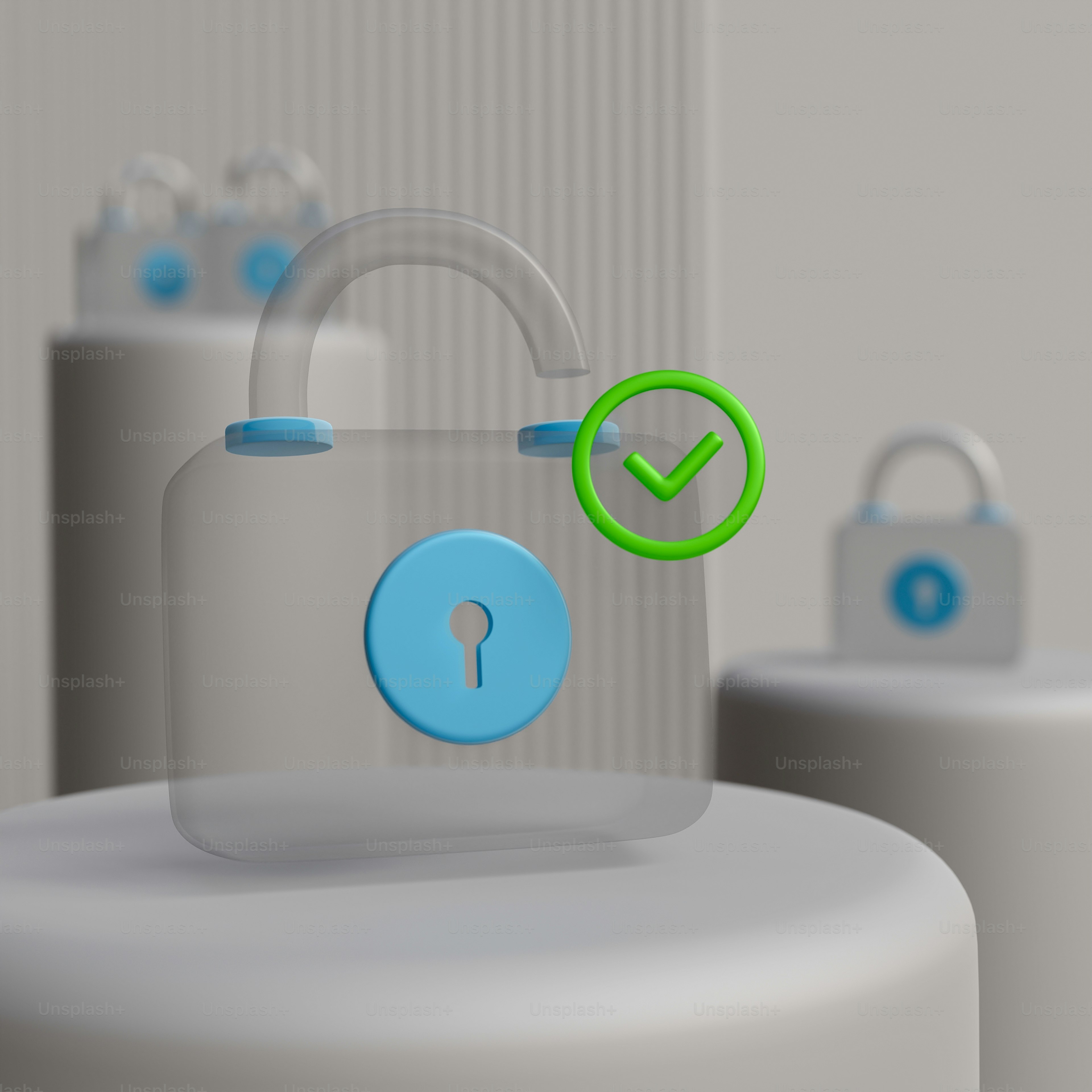 صورة مقربة لقفل على الطاولة