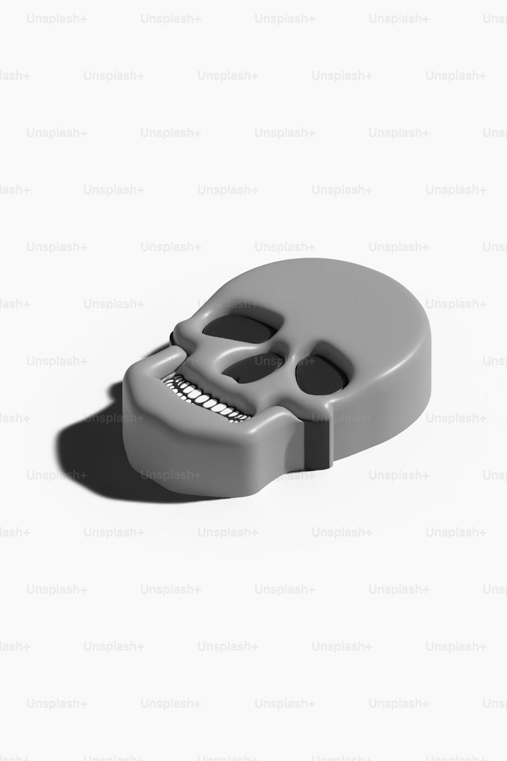 a skull shaped object on a white background