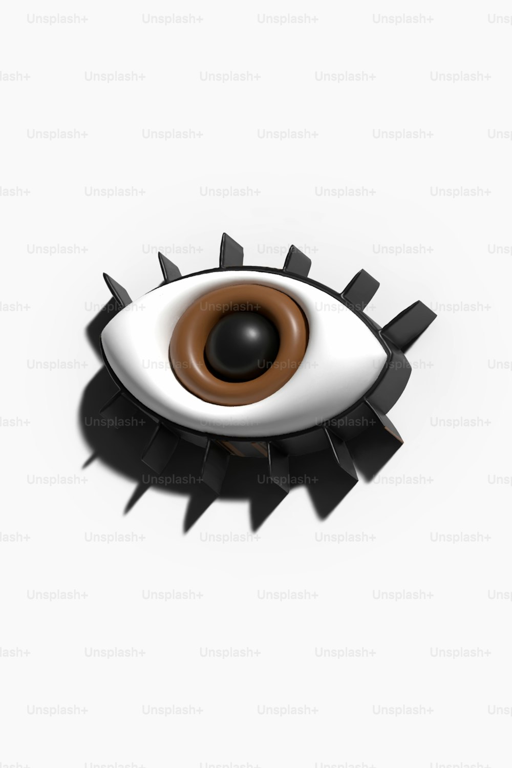 a close up of an eye with spikes on it