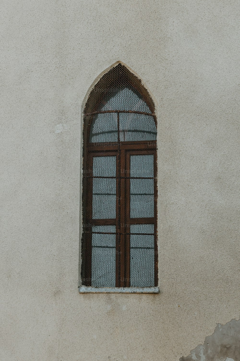 a window on the side of a building