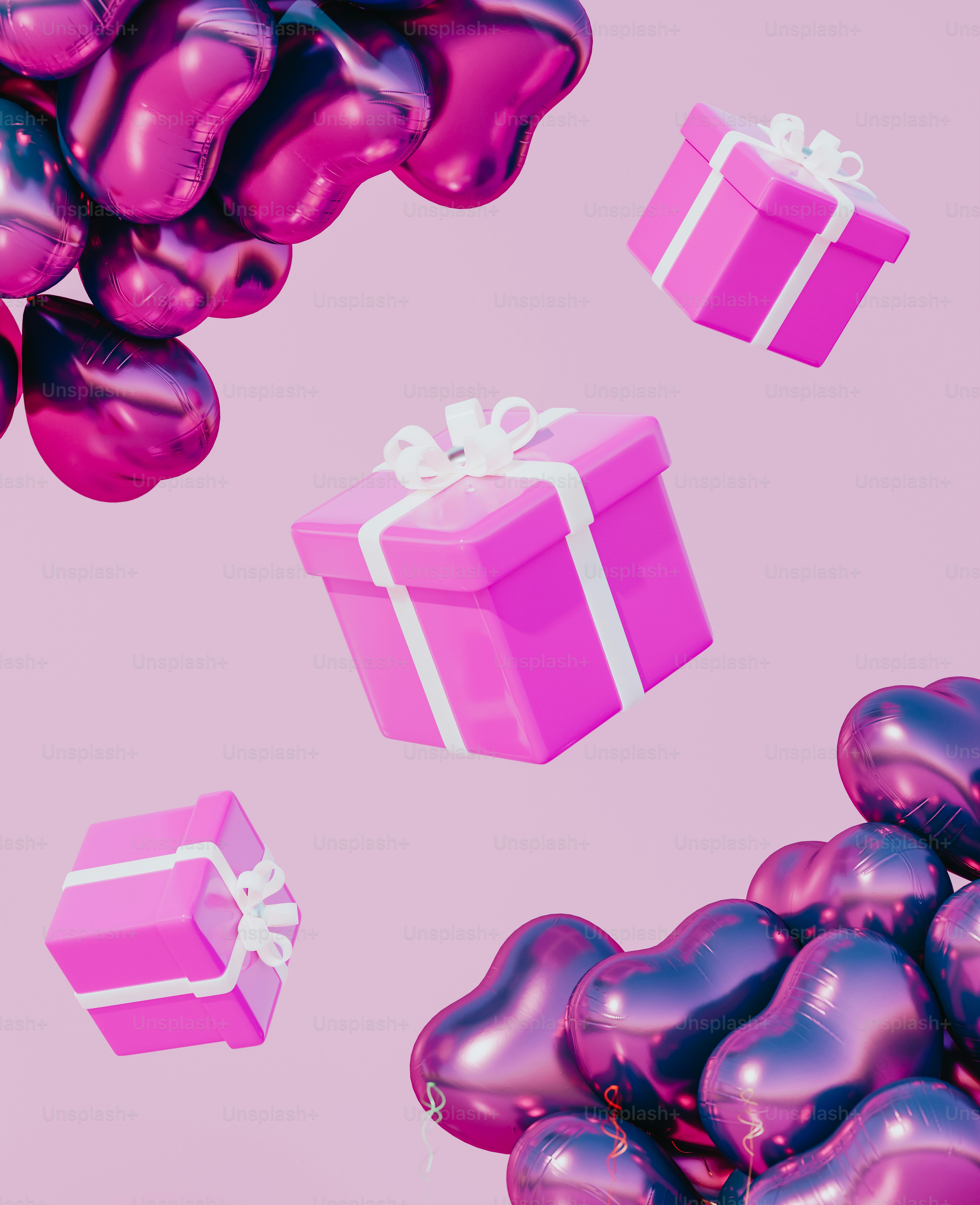 a bunch of balloons that are in the air