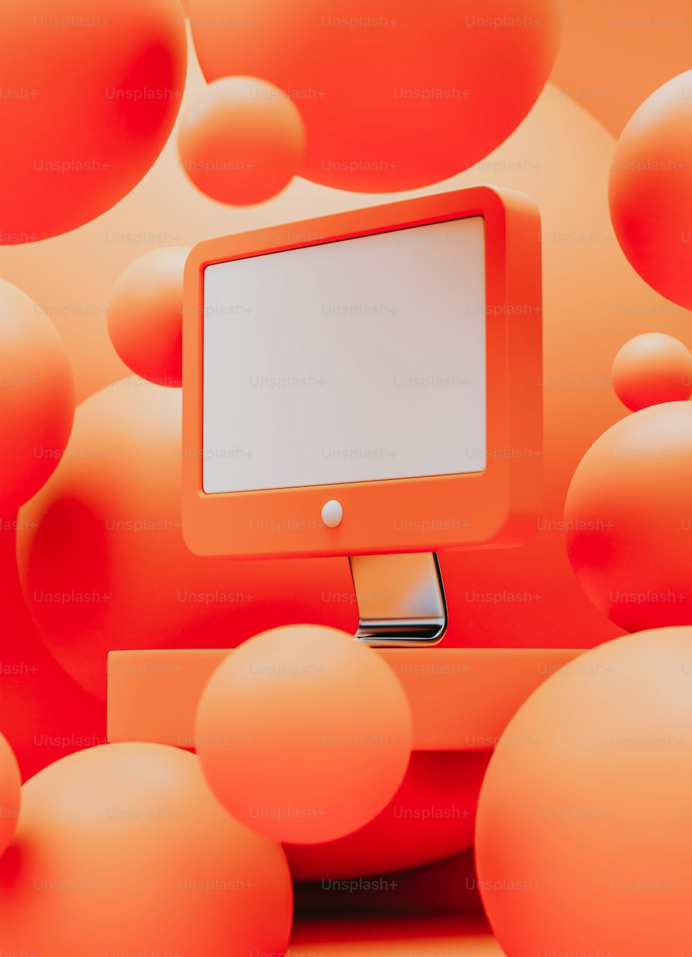 a computer monitor sitting on top of a table