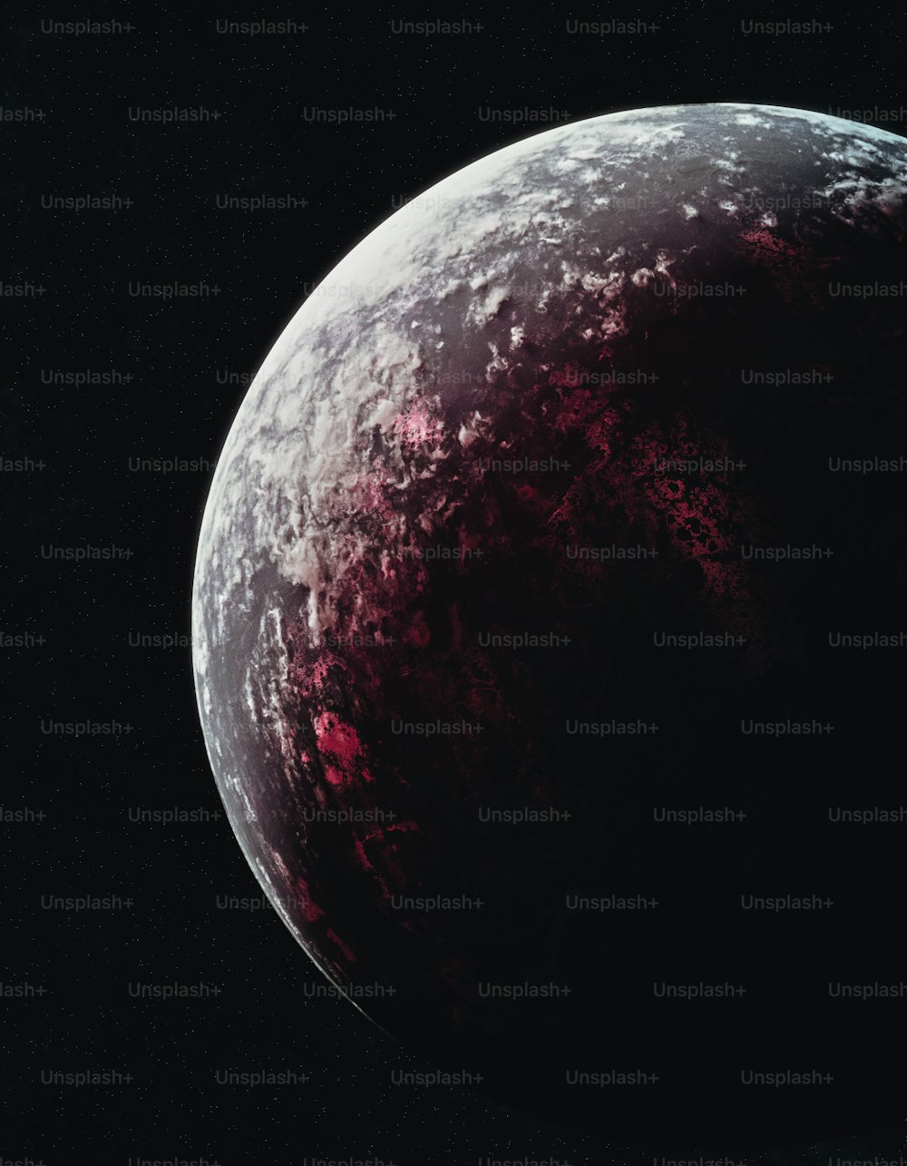 um close up da superfície de um planeta