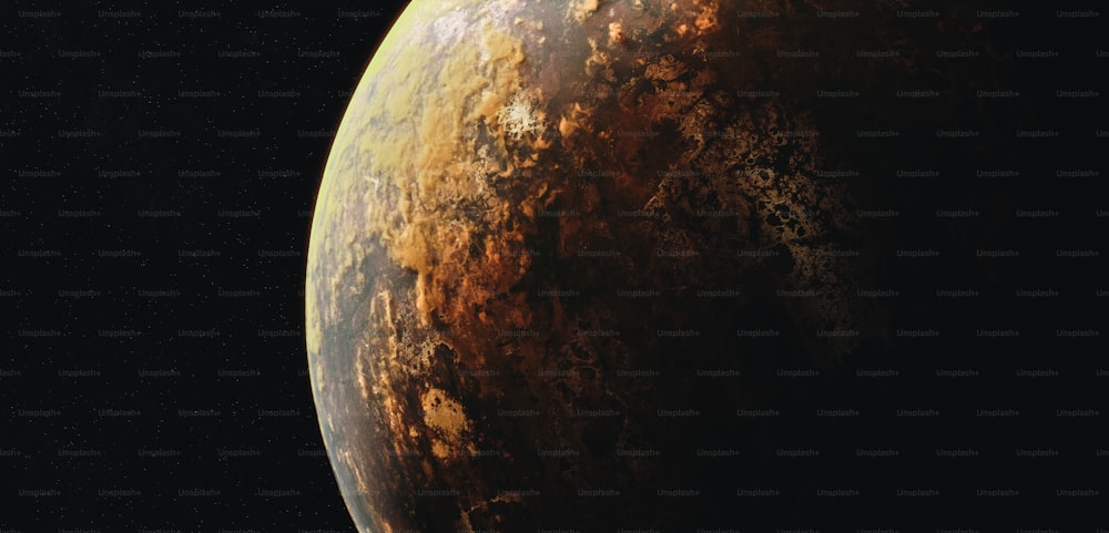 um close up da superfície de um planeta