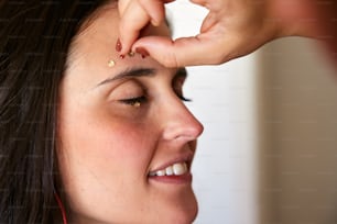 a woman with ear piercings on her ears