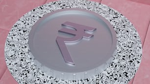 a metal plate with the letter f on it
