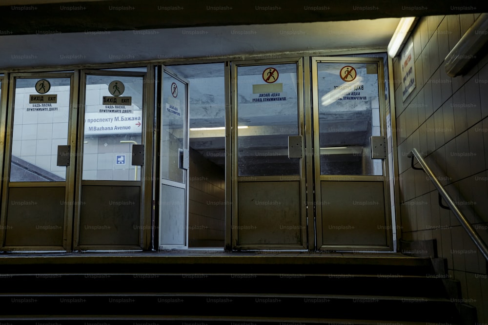 a set of stairs leading up to a building