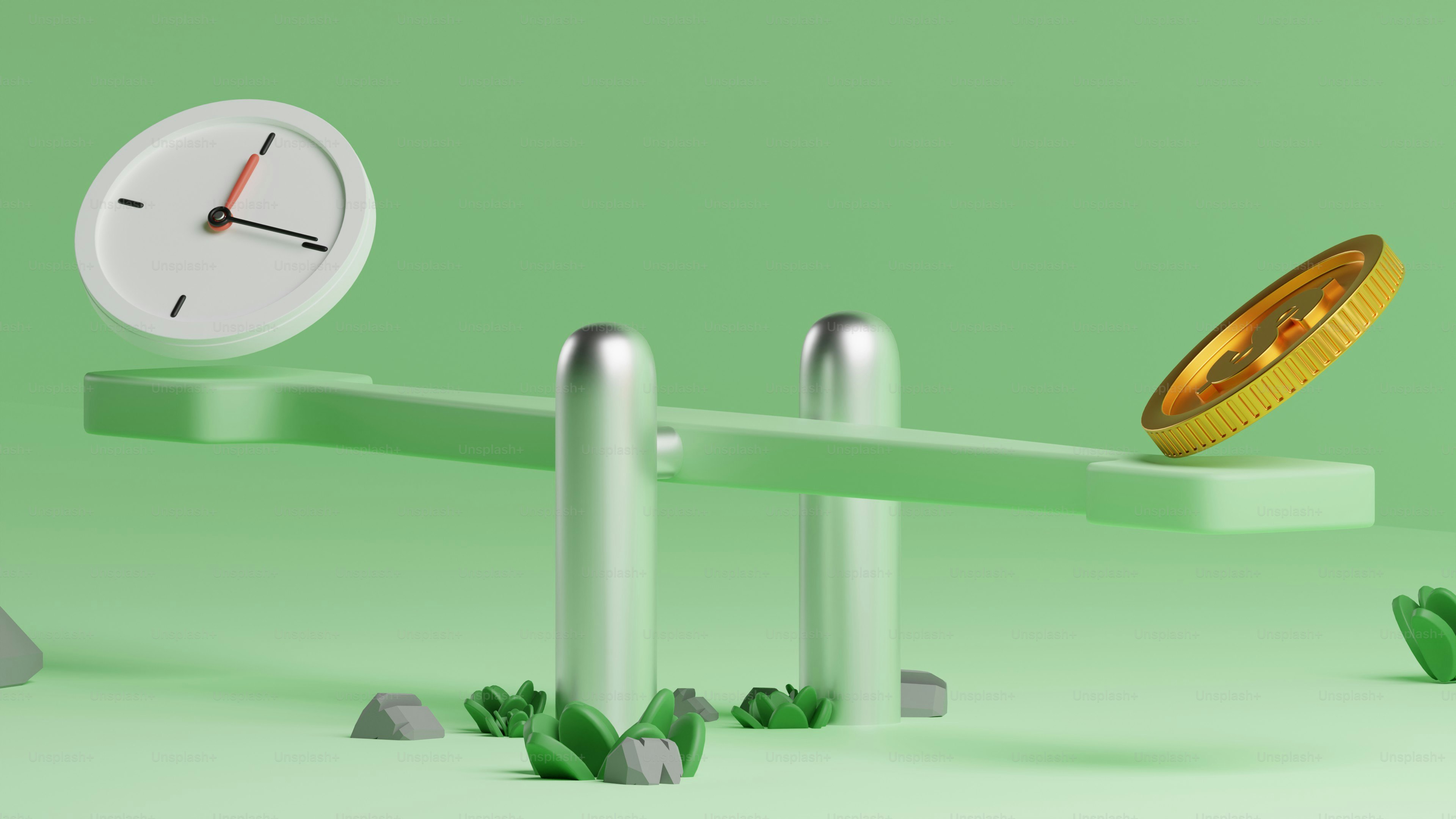 un orologio seduto in cima a una barra di metallo