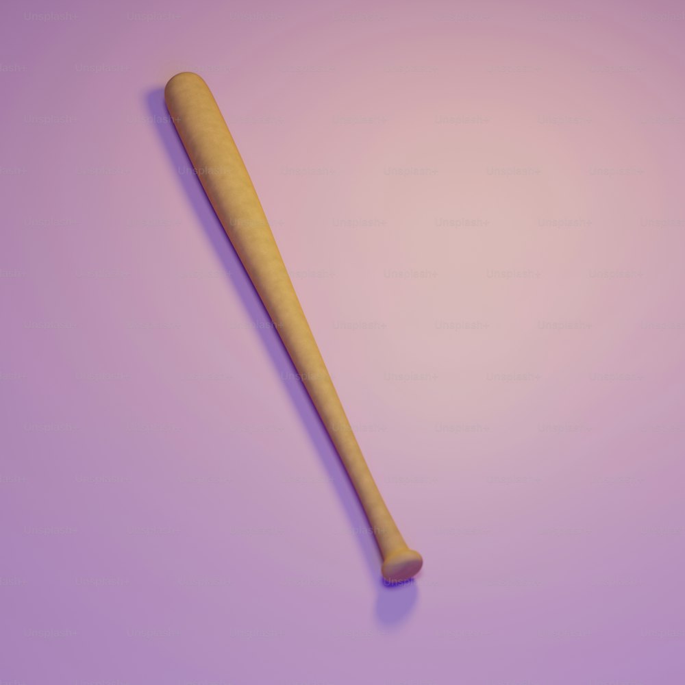 a wooden baseball bat on a purple background