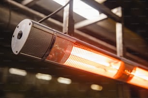 a close up of a heater in a building