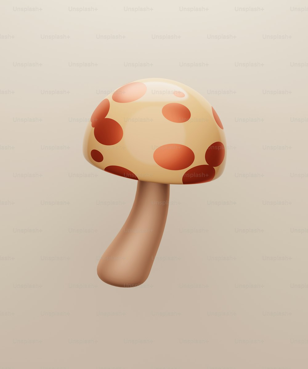 a mushroom with spots on the top of it